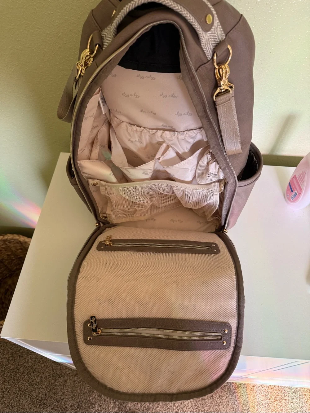Itzy Ritzy leather diaper bag